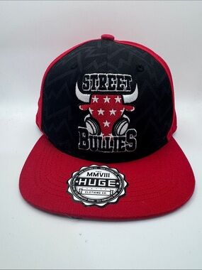 Street Bullies Hat Snapback Baseball Cap Mens  HUGE NYC Streetwear Red Black